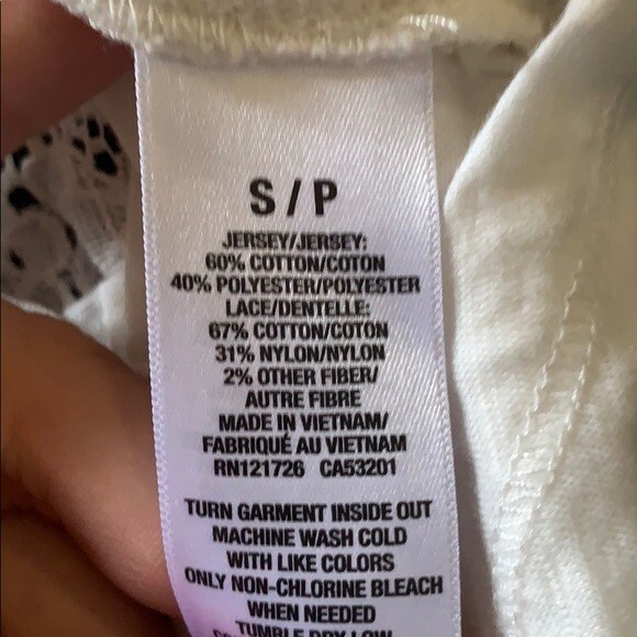 Aeropostale Lace Long Sleeved Baseball Tee White Blue Size Small NWOT - Picture 5 of 5